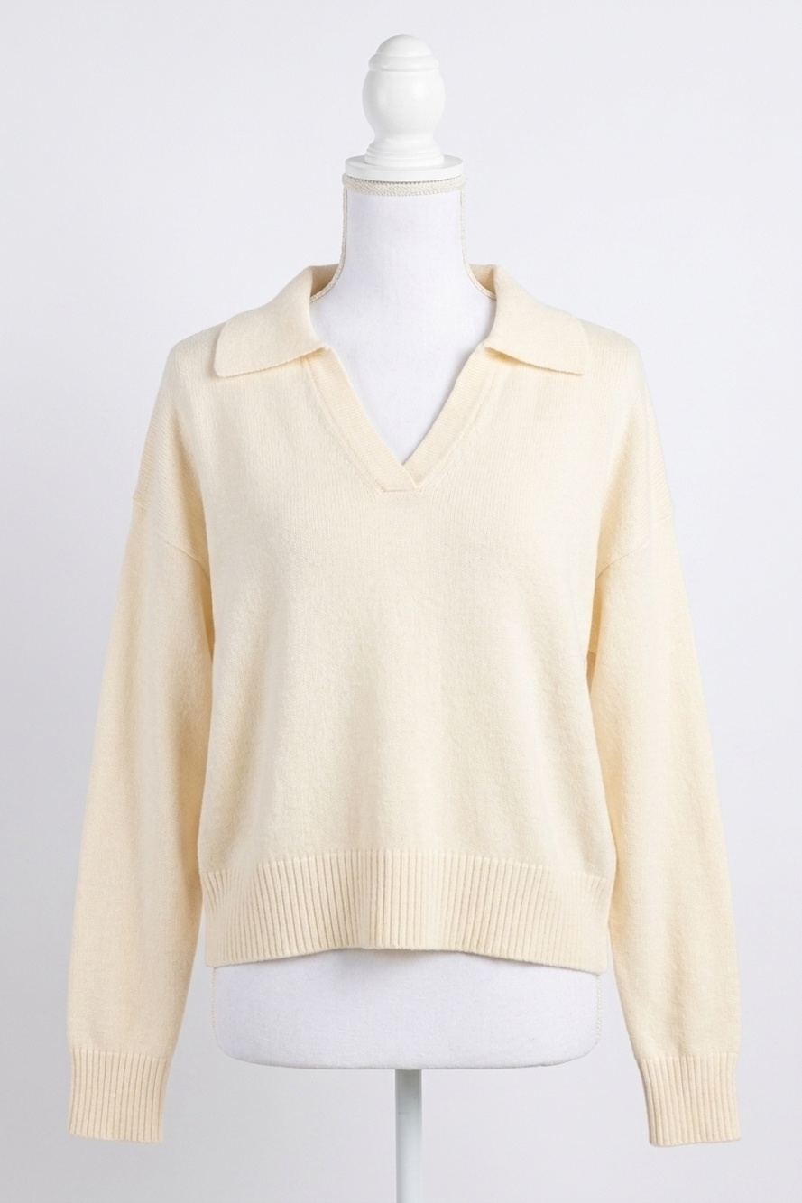 NEW MIOU MUSE knitted top soft sweater in cream